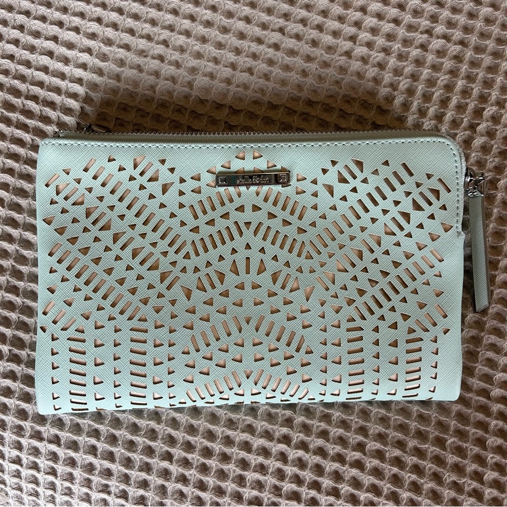 Mint Green Laser Cut Clutch